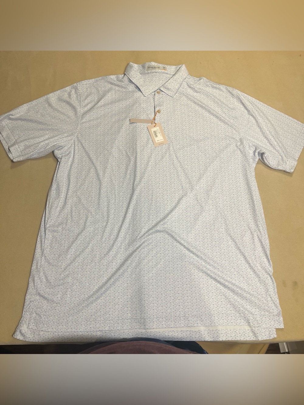 Peter Millar Light Blue Microprint Polo